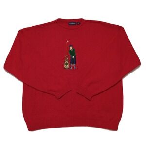 Vintage Payne Stewart Men's Red 100% Cotton Golf Sweater XLT Heavyweight